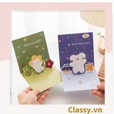  Thiệp in nổi 3D hình con vật với họa tiết pastel, giấy cứng cáp chất lượng cao Q1373 