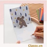  Thiệp in nổi 3D hình con vật với họa tiết pastel, giấy cứng cáp chất lượng cao Q1373 