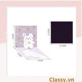  Thiệp in nổi 3D hình con vật với họa tiết pastel, giấy cứng cáp chất lượng cao Q1373 