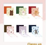  Thiệp in nổi 3D hình con vật với họa tiết pastel, giấy cứng cáp chất lượng cao Q1373 