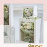  Classy Túi giấy hồng trong suốt kích thước 25x15x35CM dùng làm quà tặng Q1404 