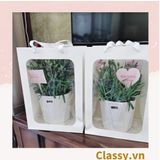  Classy Túi giấy hồng trong suốt kích thước 25x15x35CM dùng làm quà tặng Q1404 