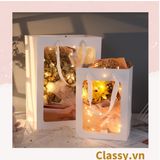  Classy Túi giấy hồng trong suốt kích thước 25x15x35CM dùng làm quà tặng Q1404 