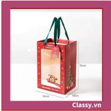  Túi giấy hồng trong suốt kích thước 25x15x35CM dùng làm quà tặng Q1404 