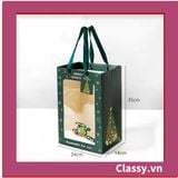  Classy Túi giấy hồng trong suốt kích thước 25x15x35CM dùng làm quà tặng Q1404 