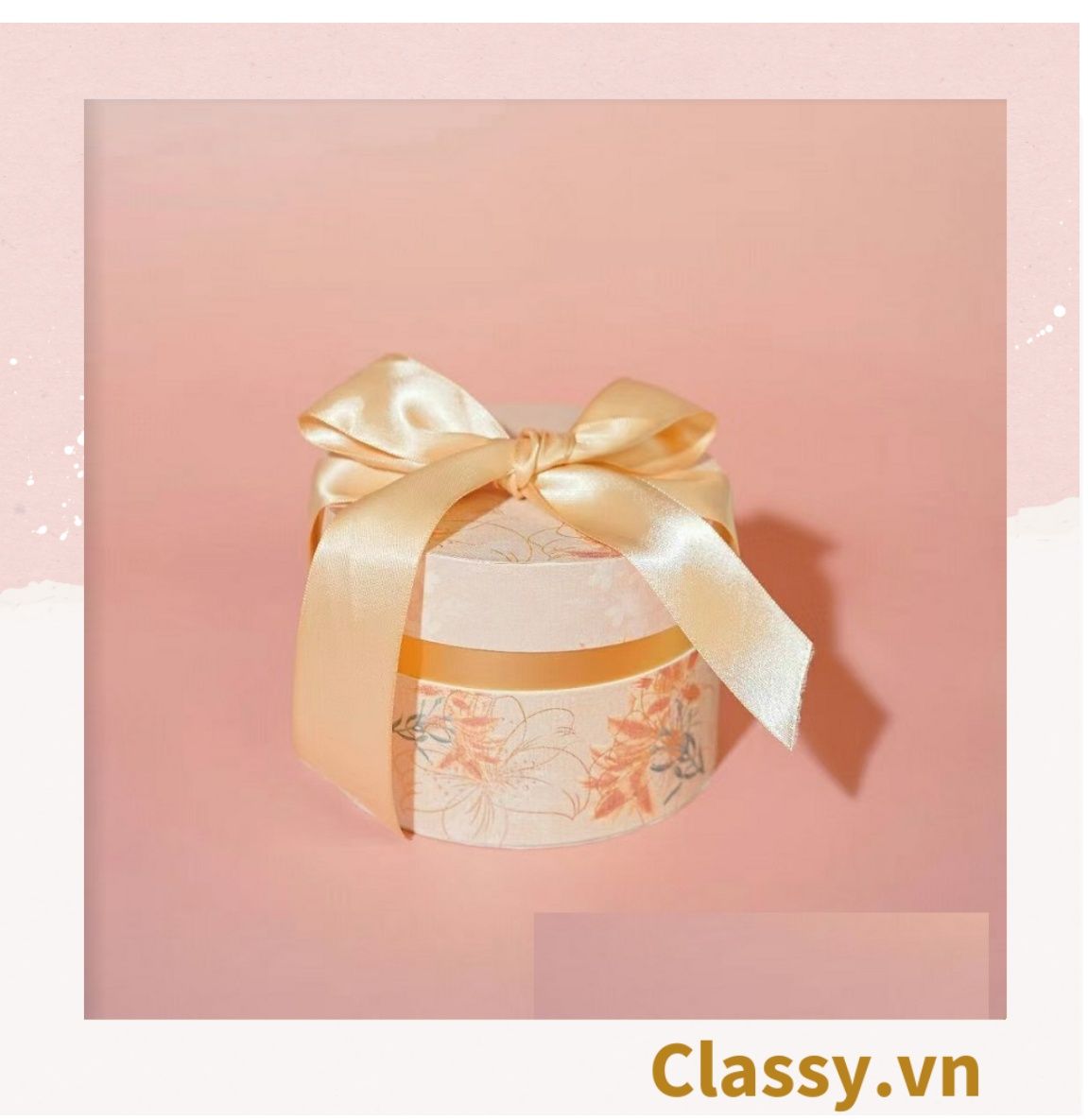  Classy Hộp quà thắt nơ kích thước 11x11x8CM, quà tặng sang trọng Q1481 