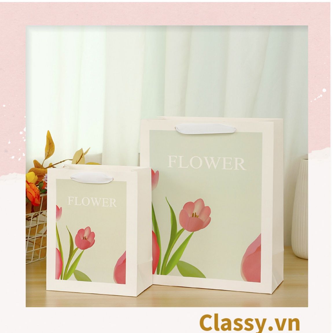  Classy Túi giấy chất liệu dày dặn, quà tặng, đi shopping tiện lợi Q1495 