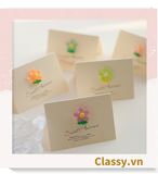  Thiệp chúc mừng, thiệp đính hoa nhựa đẹp tinh tế, quà tặng sinh nhật, lễ hội Q1496 