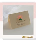  Thiệp chúc mừng, thiệp đính hoa nhựa đẹp tinh tế, quà tặng sinh nhật, lễ hội Q1496 