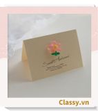  Classy Thiệp chúc mừng, thiệp đính hoa nhựa đẹp tinh tế, quà tặng sinh nhật, lễ hội Q1496 