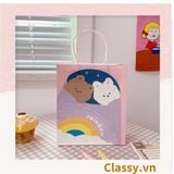  Classy Túi giấy đựng quà kích cỡ 17.5x21x7.5CM họa tiết gấu ngẫu nhiên Q1508 