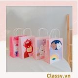  Classy Túi giấy đựng quà kích cỡ 17.5x21x7.5CM họa tiết gấu ngẫu nhiên Q1508 