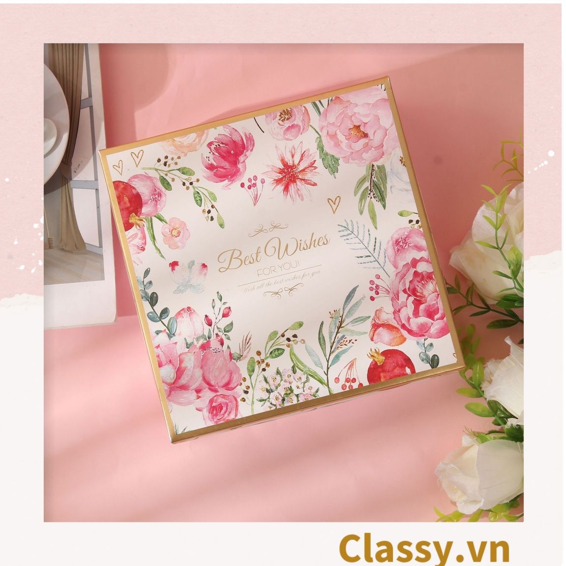  Classy Hộp quà tặng, Túi quà tặng hoa hồng dày dặn, sang trọng Q1546 