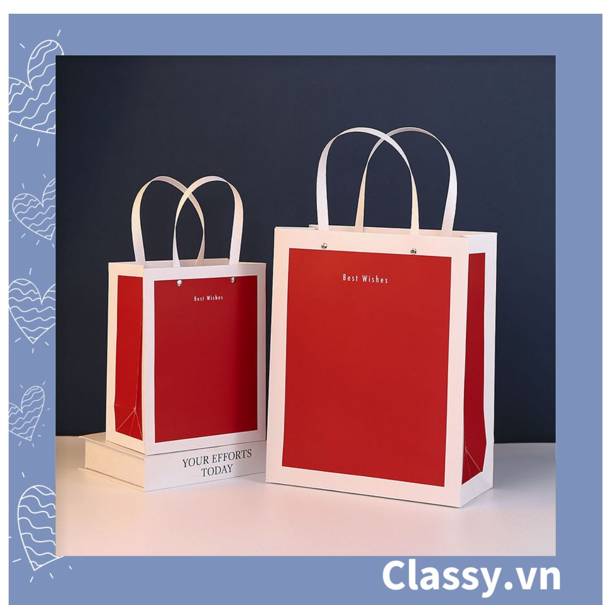  [GIAO HÀNG 7-25 NGÀY]  Classy Túi quà tặng, túi giấy quai xách dày dặn sang trọng Q1547 