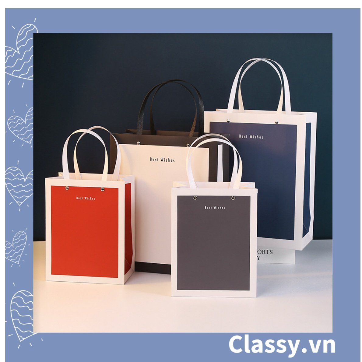  [GIAO HÀNG 7-25 NGÀY]  Classy Túi quà tặng, túi giấy quai xách dày dặn sang trọng Q1547 