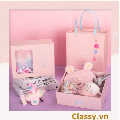  Hộp quà tặng, Túi quà tặng tông hồng dễ thương, quà sinh nhật, kỷ niệm Q1551 