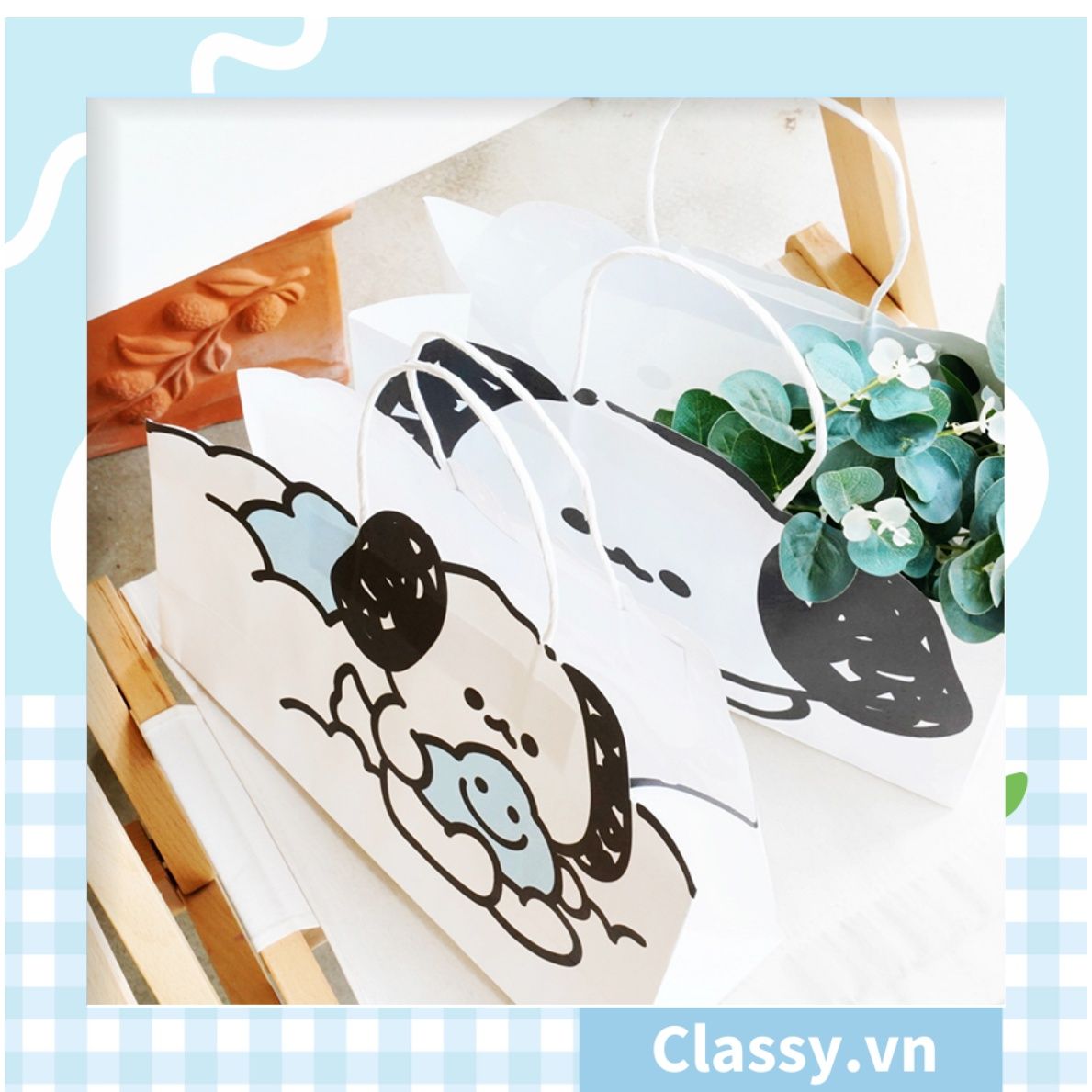  [GIAO HÀNG 7-25 NGÀY] Classy Túi quà tặng hình bé cún dễ thương 32x11x20.8CM, có quai xách tiện lợi Q1552 