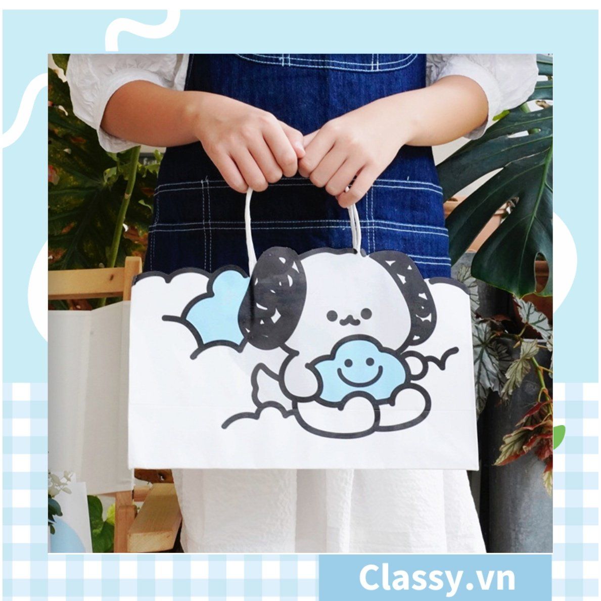  [GIAO HÀNG 7-25 NGÀY] Classy Túi quà tặng hình bé cún dễ thương 32x11x20.8CM, có quai xách tiện lợi Q1552 