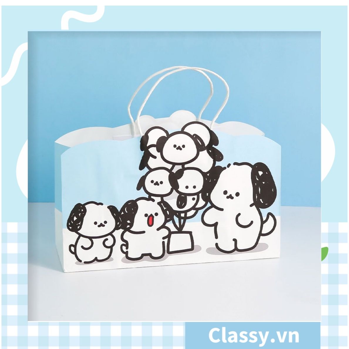  [GIAO HÀNG 7-25 NGÀY] Classy Túi quà tặng hình bé cún dễ thương 32x11x20.8CM, có quai xách tiện lợi Q1552 