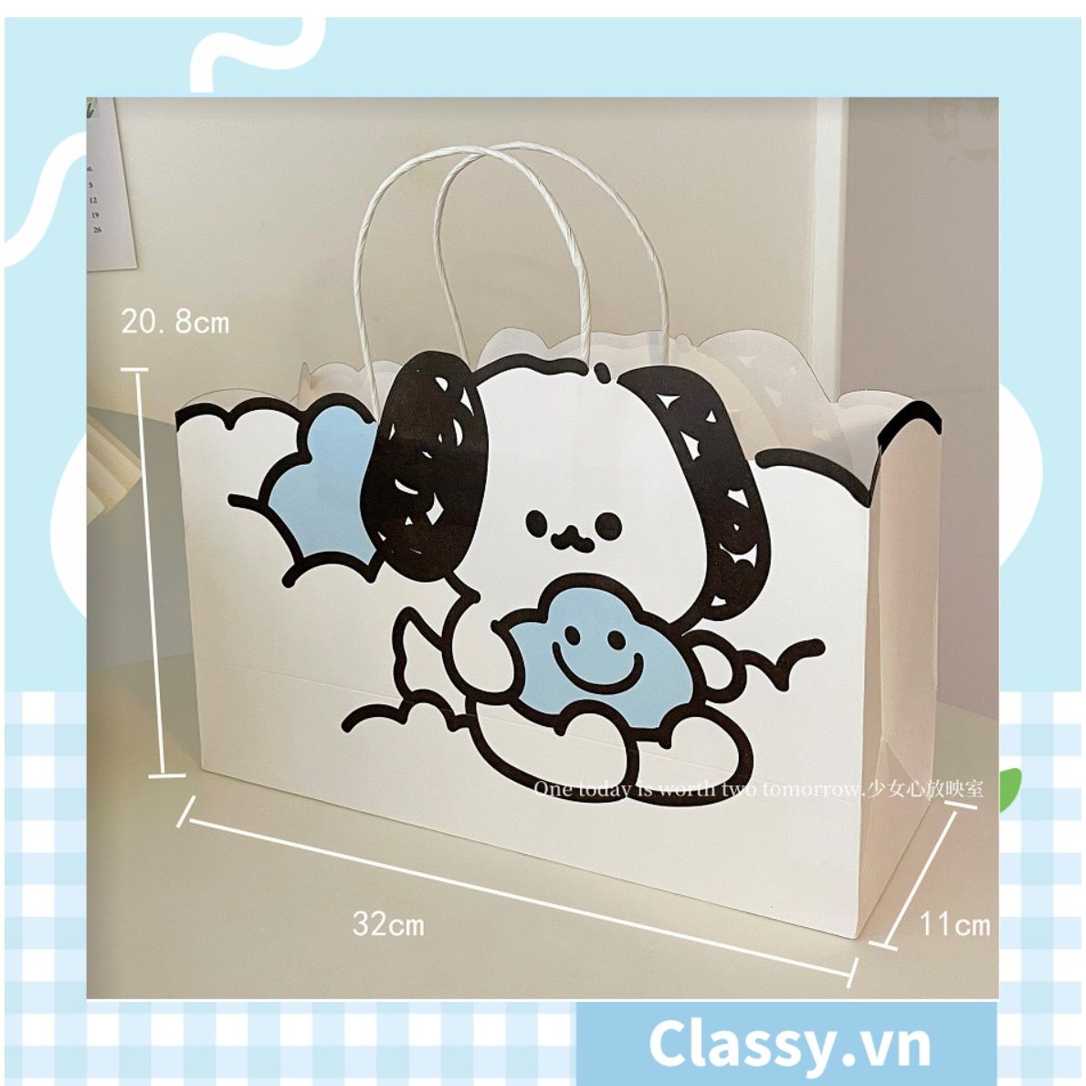  [GIAO HÀNG 7-25 NGÀY] Classy Túi quà tặng hình bé cún dễ thương 32x11x20.8CM, có quai xách tiện lợi Q1552 