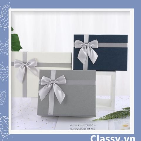  Hộp quà tặng tông xanh xám sang trọng, chất liệu giấy cứng cáp Q1558 