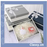  Hộp quà tặng tông xanh xám sang trọng, chất liệu giấy cứng cáp Q1558 