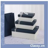  Classy Hộp quà tặng tông xanh xám sang trọng, chất liệu giấy cứng cáp Q1558 