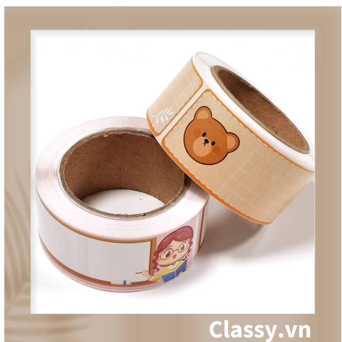  [GIAO HÀNG 7-24 NGÀY]  120 miếng Nhãn dán hộp sticker Kích thước 2.5 X 7.5 CM giấy C bóng họa tiết vintage dùng để trang trí, niêm phong Q1703 