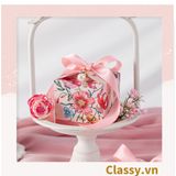  Hộp quà tặng tự gấp đính kèm ruy băng, đựng kẹo cưới, quà cảm ơn, màu đỏ thanh lịch Q1709 