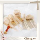  [GIAO HÀNG 7-25 NGÀY]  Ruy băng vải ren sợi bông Rộng 2.8 cm dài 01MÉT, màu be phụ kiện may mặc, trang trí Q1712 