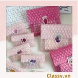  [GIAO HÀNG 7-25 NGÀY] Túi chống sốc Classy đóng gói quà tặng bong bóng tình yêu màu hồng kích thước 10 X 10 cm Q1721 