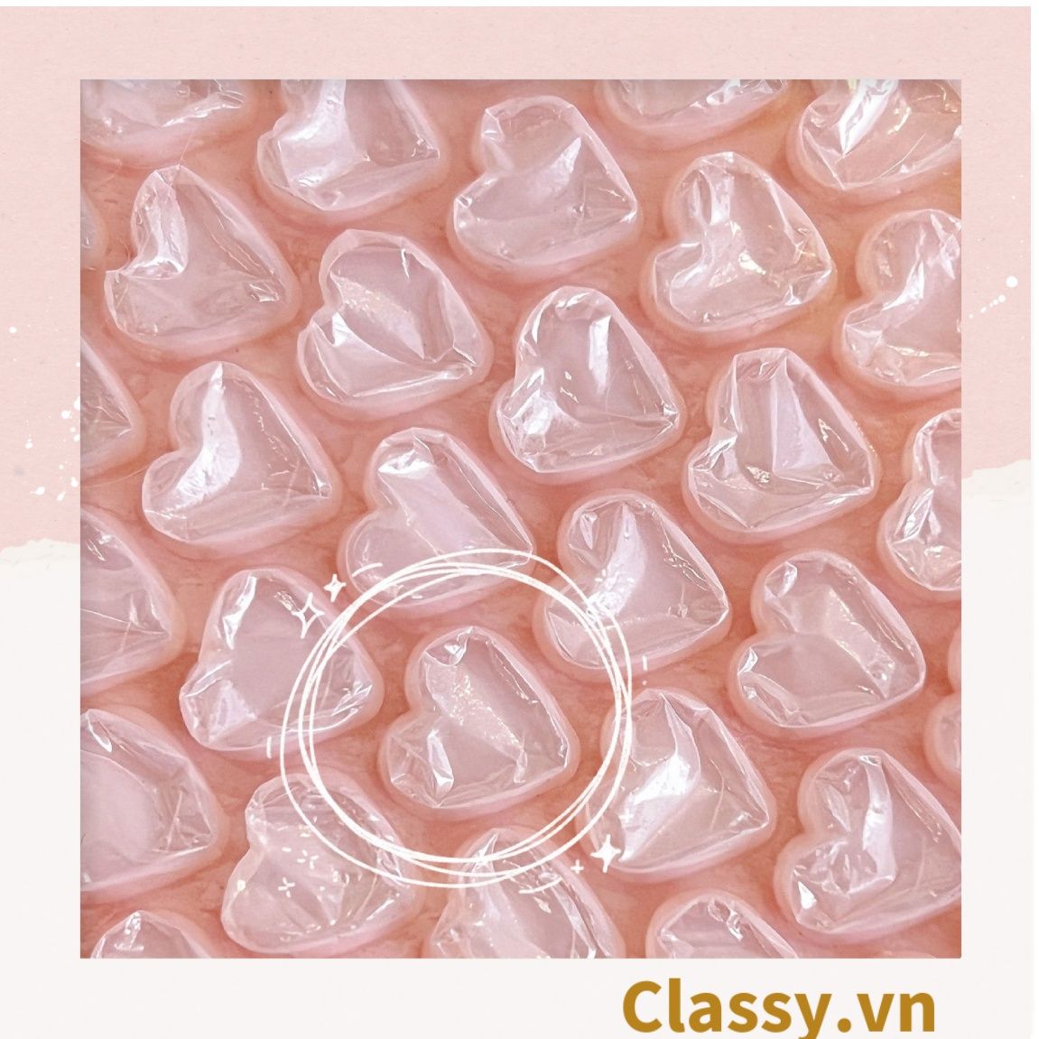  [GIAO HÀNG 7-25 NGÀY] Túi chống sốc Classy đóng gói quà tặng bong bóng tình yêu màu hồng kích thước 10 X 10 cm Q1721 