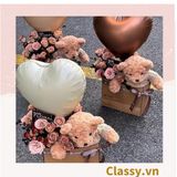  Túi giấy quai xách 30 X 25 X 13 cm đựng hoa trang trí in chữ Flower Art màu Nâu kraft vintage Q1727 (không kèm gấu, hoa, ruy băng) 