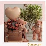  Túi giấy quai xách 30 X 25 X 13 cm đựng hoa trang trí in chữ Flower Art màu Nâu kraft vintage Q1727 (không kèm gấu, hoa, ruy băng) 