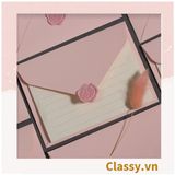  [GIAO HÀNG 7-25 NGÀY] Phong bì kèm nhãn dán Niêm Phong 16*11.7cm màu hồng dùng đựng thiệp chúc mừng, Thiệp Mời Đám Cưới Đính Hôn Lãng Mạn Q1741 