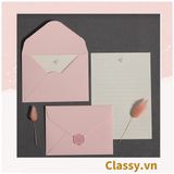  [GIAO HÀNG 7-25 NGÀY] Phong bì kèm nhãn dán Niêm Phong 16*11.7cm màu hồng dùng đựng thiệp chúc mừng, Thiệp Mời Đám Cưới Đính Hôn Lãng Mạn Q1741 