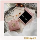  [GIAO HÀNG 7-25 NGÀY] Hộp đựng trang sức nhẫn, dây chuyền bằng nhung PK1745 