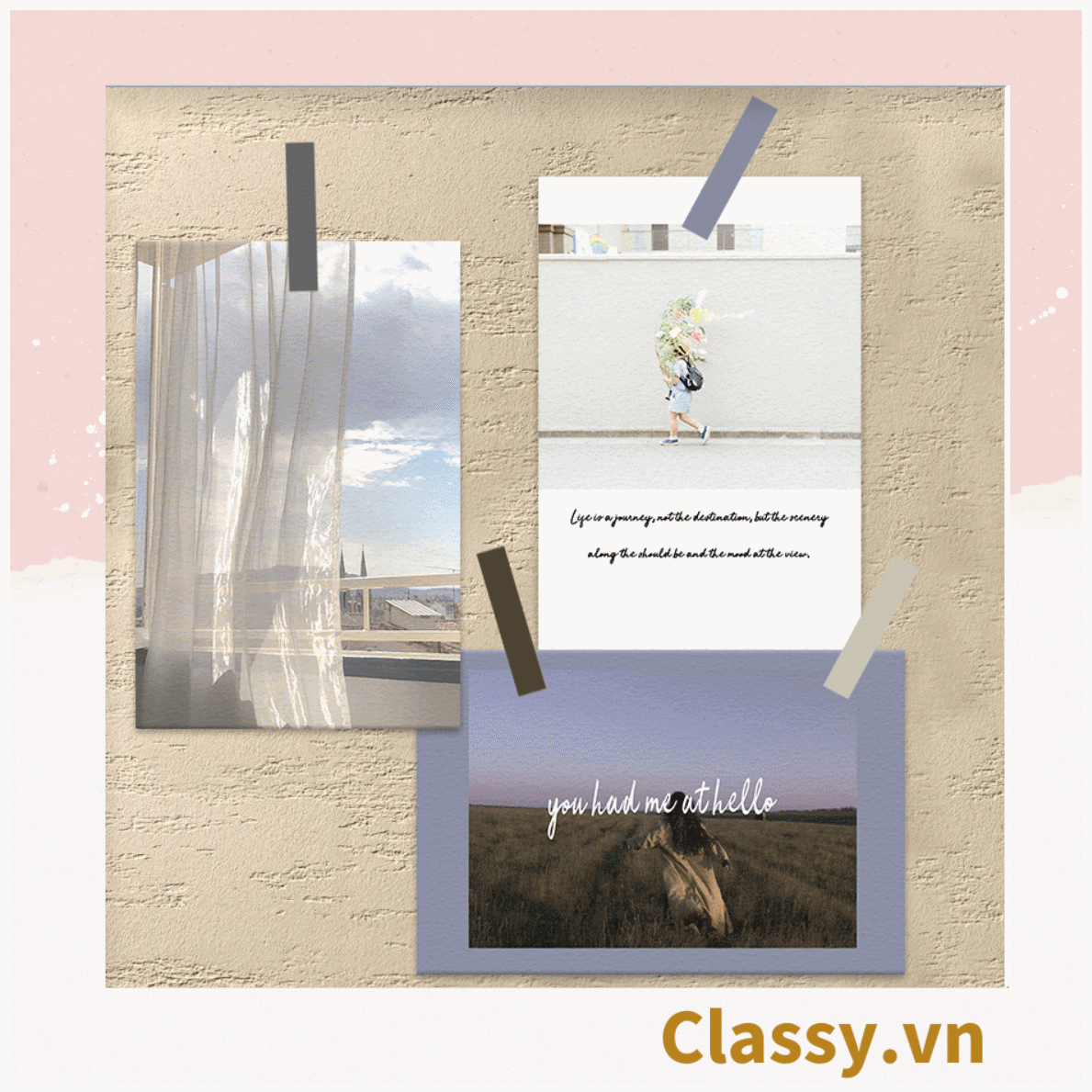  Set nhiều Thẻ ảnh, postcard Classy làm từ bìa cứng phong cách  trang trí nhật ký/sách ảnh, dán tường, làm tranh Q1746 