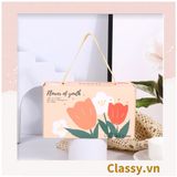  Hộp giấy tự gấp Classy đựng quà tặng kèm quai xách bằng ruy băng hình hoa tulip, kích thước 17 X 10 X 7.5CM Q1750 