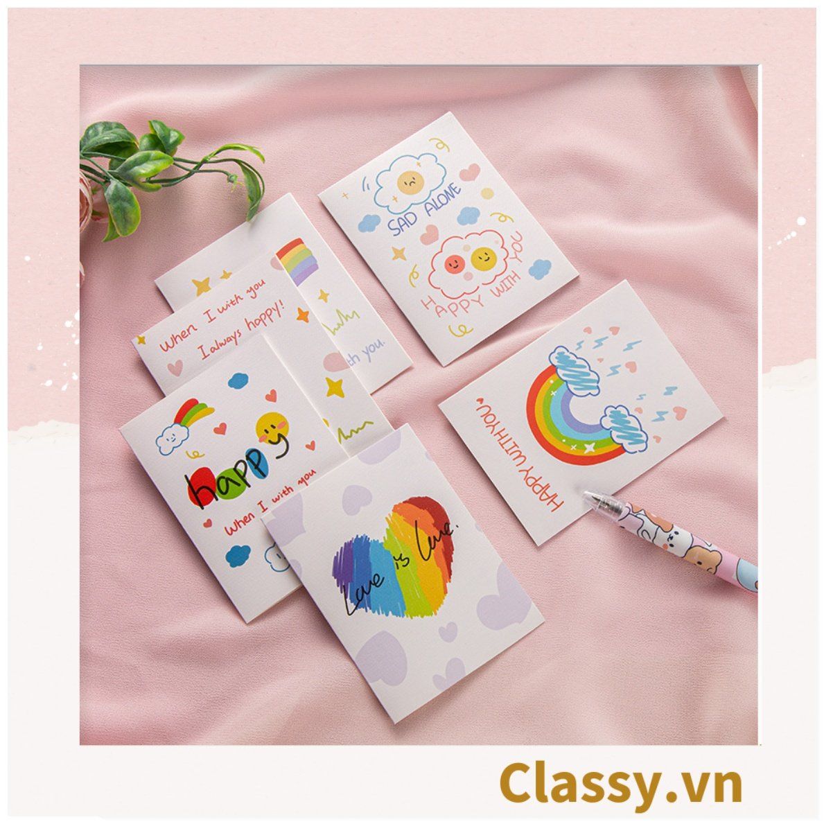  [GIAO HÀNG 7-25 NGÀY] COMBO 200 Thiệp đứng chủ đề Hạnh phúc vui vẻ, chúc mừng 8-3, 20-11, Sinh Nhật, Lễ, Tình Yêu Q1751 