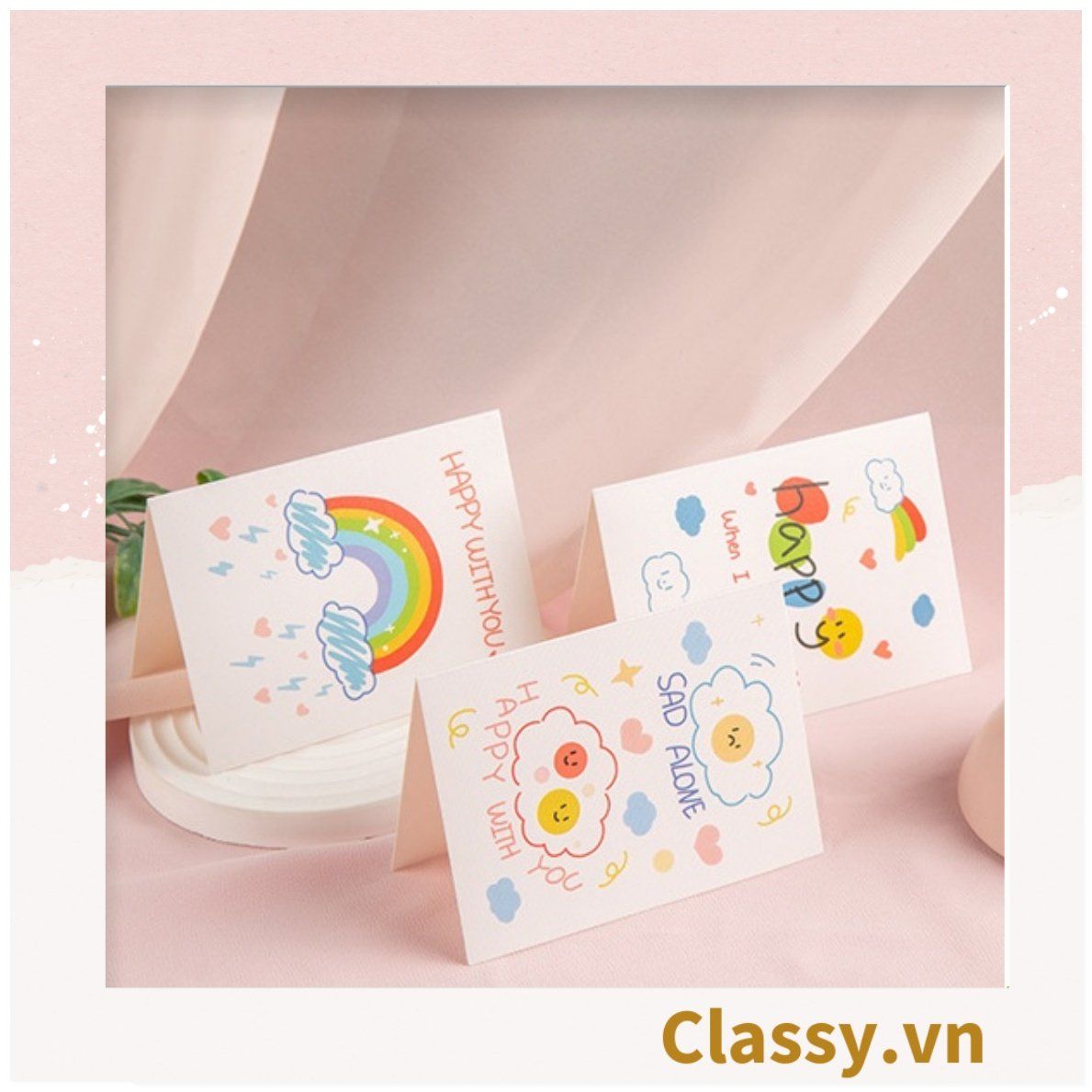  [GIAO HÀNG 7-25 NGÀY] COMBO 200 Thiệp đứng chủ đề Hạnh phúc vui vẻ, chúc mừng 8-3, 20-11, Sinh Nhật, Lễ, Tình Yêu Q1751 