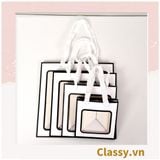  [GIAO HÀNG 7-25 NGÀY]  Classy Túi giấy hồng trong suốt kích thước 30*30*30 hoặc 15*15*15 dùng làm quà tặng Q1752 