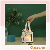  [GIAO HÀNG 7-25 NGÀY]  Classy Túi giấy hồng trong suốt kích thước 30*30*30 hoặc 15*15*15 dùng làm quà tặng Q1752 