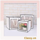  [GIAO HÀNG 7-25 NGÀY]  Classy Túi giấy hồng trong suốt kích thước 30*30*30 hoặc 15*15*15 dùng làm quà tặng Q1752 