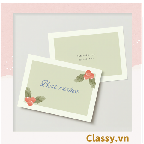  Thiệp Best Wishes kèm phong bì, Kích thước 115 X 82 MM Q1799 - Được in bởi Classy 