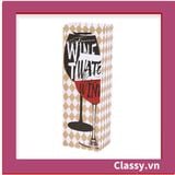 [GIAO HÀNG 7-25 NGÀY] Classy Túi quà tặng, túi giấy quai xách đựng rượu vang các loại , bằng giấy đựng chai đơn hoặc đôi 750 ML Q1797 