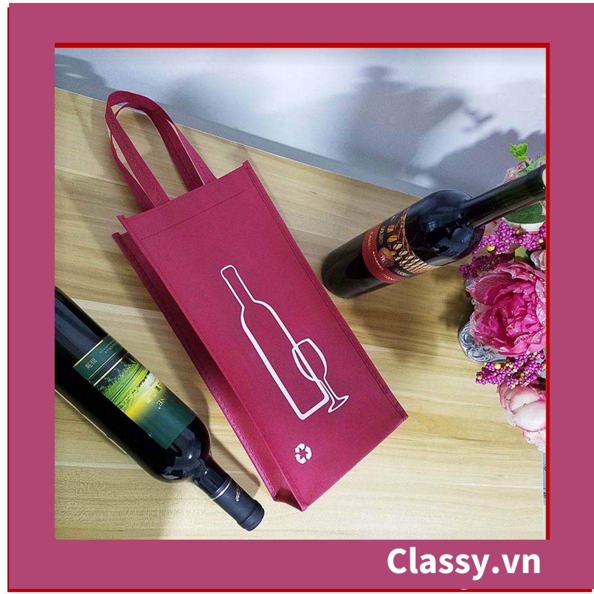  [GIAO HÀNG 7-25 NGÀY]  Túi vải không dệt đựng rượu đựng chai đơn hoặc đôi, nhiều kiểu dáng khác nhau Q1798 