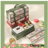  Classy Hộp giấy quai xách quai da, hộp cứng đựng rượu vang các loại , bằng giấy đựng chai đơn 500 ML Q1801 