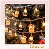  [GIAO HÀNG 7-25 NGÀY] Đèn LED 20 bóng, dài 3 Mét hình ông già Noel trang trí phòng ngủ, tiệc tùng, đi cắm trại với ánh sáng lung linh ấm áp hộp pin USB dây đèn Giáng sinh Q417 