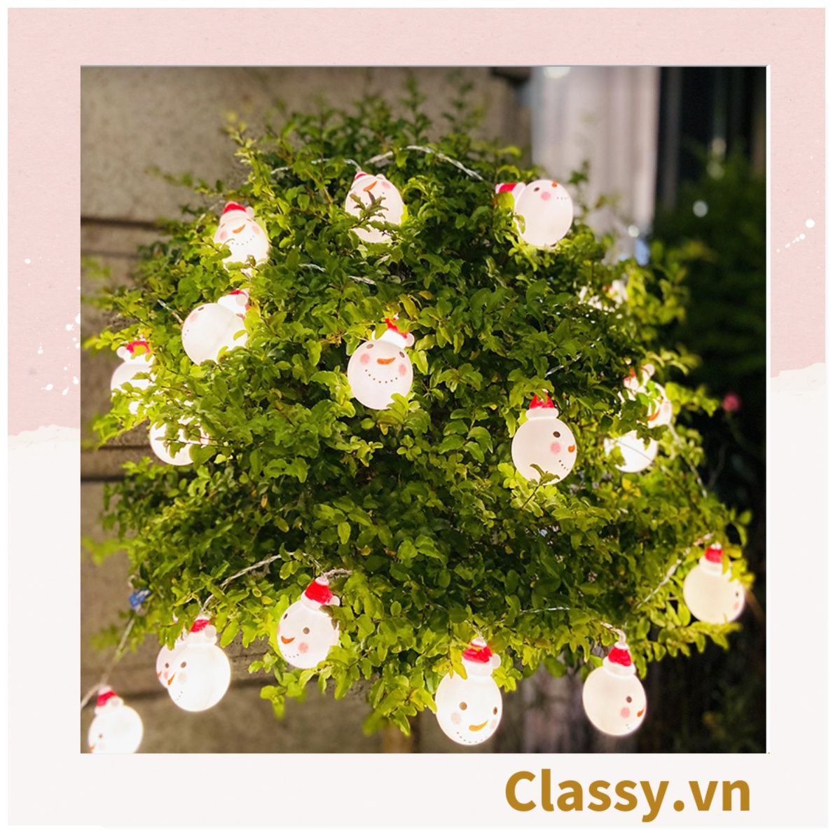  [GIAO HÀNG 7-25 NGÀY] Đèn LED 20 bóng, dài 3 Mét hình ông già Noel trang trí phòng ngủ, tiệc tùng, đi cắm trại với ánh sáng lung linh ấm áp hộp pin USB dây đèn Giáng sinh Q417 